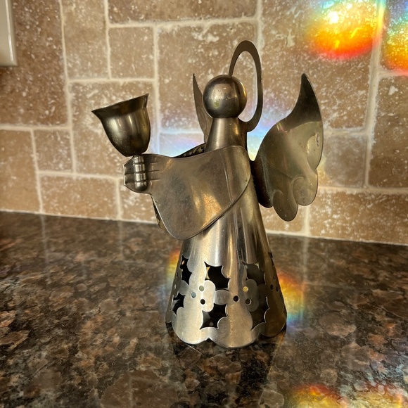 Vintage Metal Angel Candleholder / Tree Topper - Picture 2 of 6